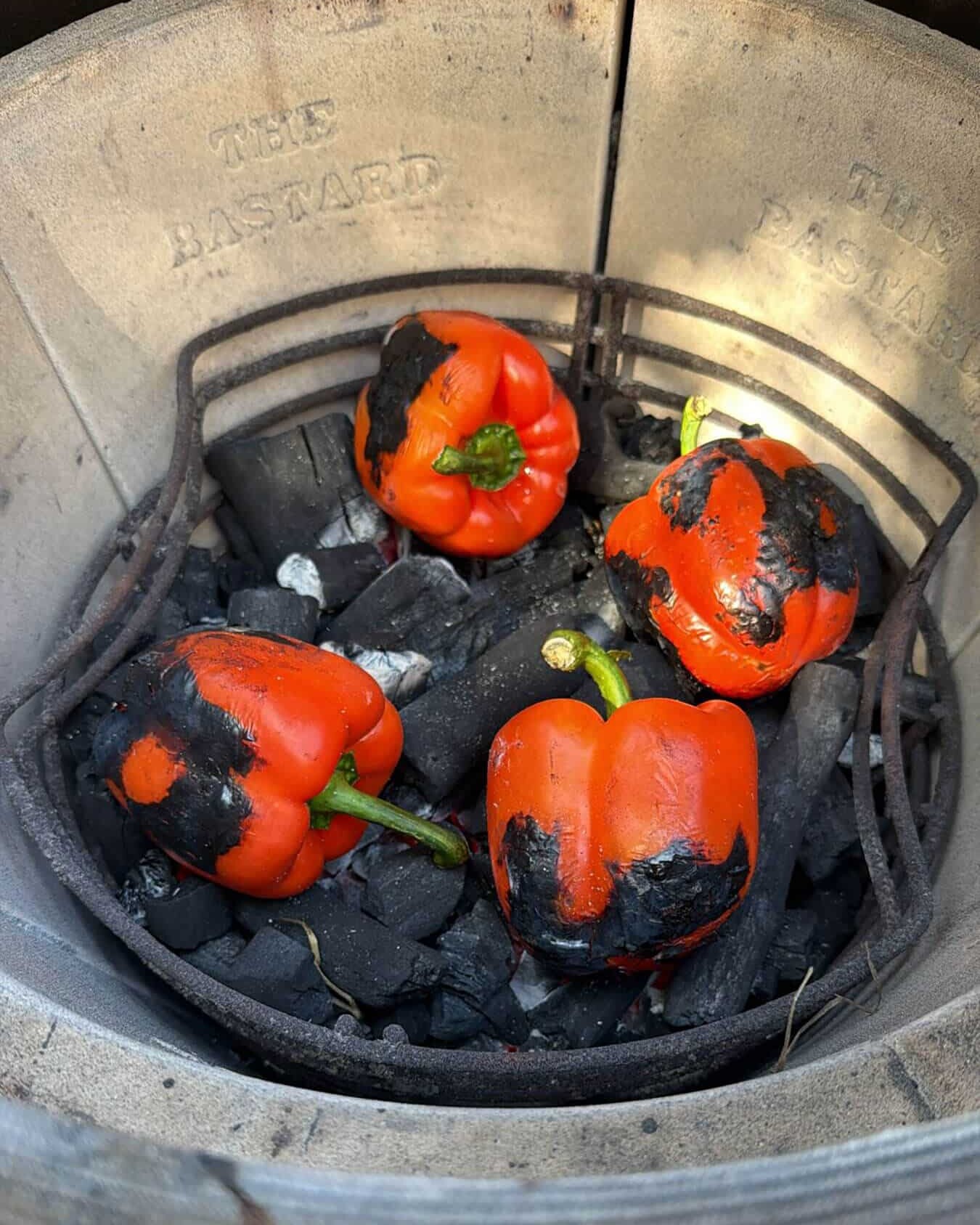 Mediterrane-gemarineerde-rode-paprika-cavemen-kolen-direct-recepten-bbq-kamado-dutch-bbq-dude