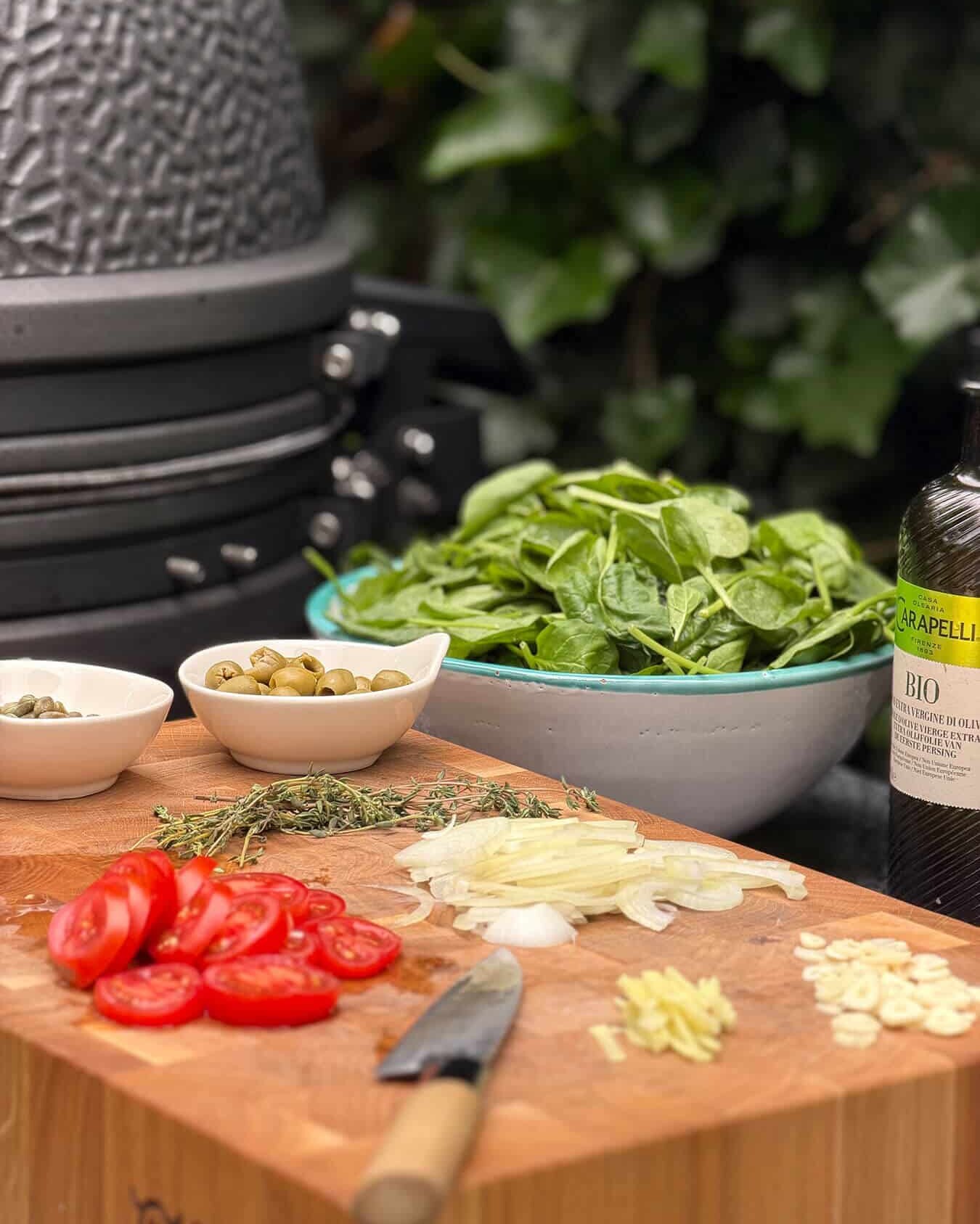 Ingrediënten voor Kabeljauwhaas En Papillote Met Bladspinazie En Geroosterde Hazelnoten